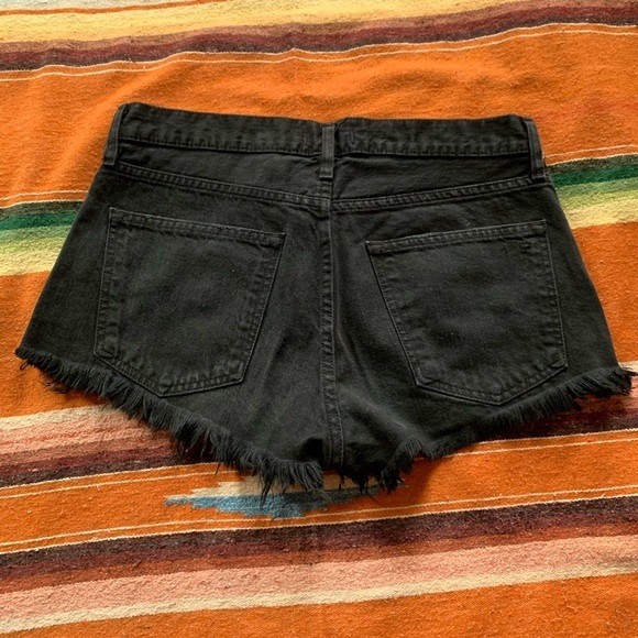 Nordstrom Big Star | Kyle Boyfriend Distressed Black Denim Shorts | 27 - Picture 4 of 6